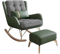 Genérico Sillón reclinable Moderno de Color Verde Oscuro con reposapiés - Sillón tapizado Suave para Sala de Estar, Dormitorio, balcón - Cómodo sillón para Leer y Relajarse