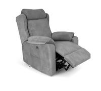 Genérico Sillon Relax Reclinable Electrico, Gravedad Cero | Desenfundable, Botonera Cromada con Puerto USB | Madera de Pino | Sillones Reclinables | Relax | Silla Sofa | Electrico Moderno | Gris