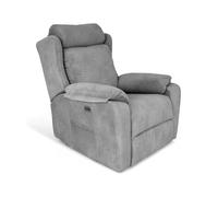 Genérico Sillon Relax Reclinable Electrico, Gravedad Cero | Desenfundable, Botonera Cromada con Puerto USB | Madera de Pino | Sillones Reclinables | Relax | Silla Sofa | Electrico Moderno | Gris