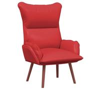 Genérico Sillón rojo piel sintética 69 x 74 x 93 cm | Diseño contemporáneo, reposabrazos acolchados, patas de madera de goma, fácil mantenimiento