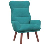 Genérico Sillón Terciopelo Turquesa 69 x 74 x 93 | Reposabrazos acolchados, patas de madera de goma maciza, diseño moderno, fácil mantenimiento