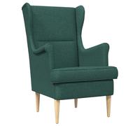 Genérico Sillón Verde Oscuro Tela Respaldo Alto | Marco de metal resistente, patas de madera elegantes, cojín extraíble, fácil mantenimiento, sala de estar dormitorio