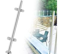 Genérico Sistema de Postes de barandilla de Vidrio y Acero Inoxidable - 105 cm de Altura, Abrazaderas de pilares duraderas para separadores de escaleras y atrios, balaustradas de Vidrio Modernas, DIS