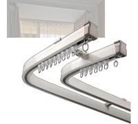 Genérico Sistema de riel para Cortinas, riel Doble Flexible de Alta Resistencia para Ventanas saledizas, riel Curvo de Aluminio Flexible de 2,3 m/7,5 pies, Montaje en Techo/Pared, Ideal para solucion