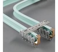 Genérico Sistema de riel para Cortinas, riel Doble Flexible de Aluminio para Cortinas de ventanales - Barra de Cortina de Ducha Duradera, fácil de Doblar, 2,4 m/7,9 pies, Opciones Rectas y Curvas, te