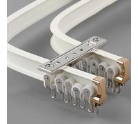 Genérico Sistema de riel para Cortinas, riel Doble Flexible de Aluminio para Cortinas de ventanales - Barra de Cortina de Ducha Duradera - Fácil de Doblar, Opciones Rectas/Curvas, 2,4 m/7,9 pies, Mon