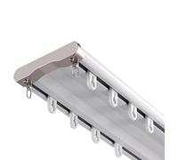 Genérico Sistema de rieles para Cortinas, Juego de rieles de Aluminio de Alta Resistencia - 2,4 m/7,9 pies, Montaje en Techo, Doble riel con Ruedas silenciosas para separadores de ambientes de Sala d