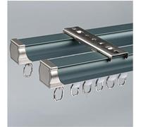 Genérico Sistema de rieles para Cortinas, Kit de rieles Dobles de Aluminio de Alta Resistencia para separadores de ambientes, Montaje en Techo o Pared, 2 x 150 cm/300 cm, soluciones de