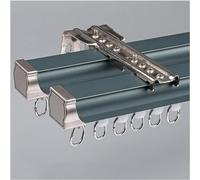 Genérico Sistema de rieles para Cortinas, Kit de rieles Dobles de Aluminio Resistente para separadores de ambientes, Montaje en Techo o Pared, 4 x 100 cm / 400 cm hogar, la Oficina