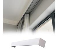 Genérico Sistema de rieles para Cortinas, riel de Techo Resistente y Caja de Cubierta para Barra, cornisa de 1,4 m para Ventanas, Elegante diseño Blanco, realza la decoración y la estética de la habi