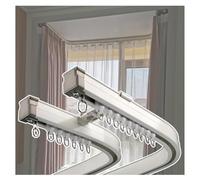 Genérico Sistema de rieles para Cortinas, riel Doble Flexible para Ventanas saledizas, riel Curvo de Alta Resistencia, Barra Recta y Curva Flexible de 1,8 m (6 pies), mo