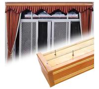 Genérico Sistema de rieles para Cortinas, Sistema de Caja de rieles Ocultos con Acabado de Madera para Ventanas saledizas, Montaje en Techo de 2,3 m/7,5 pies con Cenefa Decorativa, Ideal para tratami