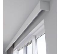 Genérico Sistema de rieles para Cortinas, Sistema de rieles Decorativos para Cortinas de Ventana con Panel de Cenefa - 220 cm (7,2 pies) Montaje en Techo o Pared, diseño Oculto Blanco para una Decora