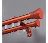 Genérico Sistema de rieles para Cortinas, Sistema de rieles Dobles para Ventanas saledizas, guía silenciosa de aleación de Aluminio para Montaje en Pared con Kit Completo para Cortinas de Sala de EST