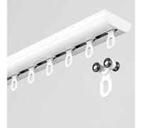 Genérico Sistema de rieles para Cortinas, Sistema de rieles para Cortinas de Montaje en Techo de aleación de Aluminio - Elegante riel Blanco de 4,3 m para Sala de Estar y Dormitorio, Deslizamiento su