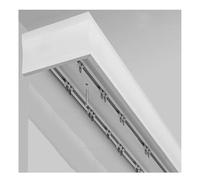 Genérico Sistema de rieles para Cortinas, Sistema silencioso con rieles Dobles y Caja de cornisa, Montaje en Techo de aleación de Aluminio de 1 m para Dormitorio, Rodillos Suaves, diseño Que Ahorra e