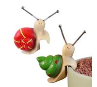 Genérico Snail Pot - Climbing Animal Decor, 2 piezas Set with Curved Hooks, Weatherproof Resin Statues, Hand-Painted Details, for Flower Pot Home Garden Fence Balcony Patio