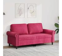 Genérico Sofá de 2 plazas Terciopelo Burdeos 140 cm, marco metálico resistente, asiento cómodo con reposabrazos y respaldo acolchados, diseño moderno para salón o dormitorio, carga máxima 110