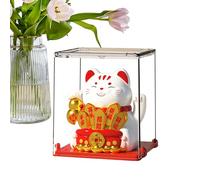 Genérico Solar Powered Cat, Waving Arm Car Statue, 2,28 x 1,97 x 2,56 pulgadas, Festive Chinese Decoration, Exquisite Gold Design for Desk and Living Room, Multicolor