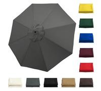Genérico Sombrilla Terraza Exterior, Ø 2 m/2.3 m/2.7 m/3 m Repuesto sombrilla 6/8 Varillas, Parasol Terraza Protección UV, Sombrilla Playa para Patio, Piscina, Playa(Gris,2 m/6.5 FT-6 Ribs)