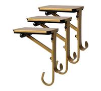 Genérico Soporte De Medias Navideñas Repisa Set De 3 Metálico Ajustable | Soportes Navideños de Calcetines para Borde de Mesa, Estante, Guirnalda , Luces de Cadena, Pequeños