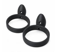 Genérico Soporte para Secador de Pelo de Pared, Soporte Secador Pelo con Anillo Redondo, Organizador de Baño para Herramientas de Peinado, Ahorra Espacio en la Encimera (2, Negro)