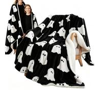 Genérico Spooky Flannel Ghost Throw Blanket - Soft Warm Couch & Sofa Cover