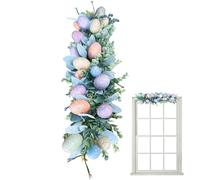 Generico Spring Wreath | Colorful Eggs Wreath Holiday Home Wall Decor - 60 Cm/23.6Inch Farmhouse Rustic Eucalyptus Leaves Seasonal Garland for Spring Easter Day