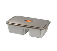 Generico Stainless Steel Snack Containers, Food Container with 2 Dividers, Leakproof Box, Compact & Portable Design, Durable Eco-Friendly Build for Travel Gym Picnic Work School