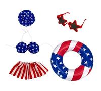 Genérico Summer Porch Goose Outfit - Lawn Duck Sunglasses Swim Ring Costume Set, Decorative Garden Dress Accessories | Outdoor Patio Yard Decor for Festivals, Birthday Parties, Deck, Halloween Use