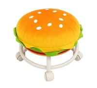 Genérico Taburete con Ruedas Pequeño Hamburguesa cómodo Antideslizante | Pequeño Taburete Silla Decoración Habitación Para Hogar Dormitorio Salón Habitación Infantil Balcón Apartamento Exterior