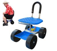 Genérico Taburete De Jardín con Ruedas - Asiento de Trabajo Rodante Ajustable y Resistente - Bandeja Portaherramientas Ergonómica Ajustable con Cesta De Almacenamiento para Mayores En Exteriores