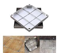 Genérico Tapa Cuadrada empotrada de Alta Resistencia para Tanque séptico - Tapa y Marco de alcantarilla de Metal, Capacidad de Carga de 2,6 toneladas - Tapa de inspección Industrial (94 x 99 cm) para