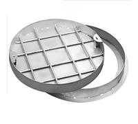 Genérico Tapa Redonda Personalizable de Acero Inoxidable para Tanque séptico, Marco de alcantarilla Empotrado Invisible, Tapa de inspección metálica Duradera de 95 cm (37,4 Pulgadas), Ideal para fosa