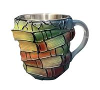 Genérico Taza Con Forma De Libro Pintado, Tazas De Café Con Forma De Pila De Libros En 3D Con Asa, Para Capuchino Con Asa, Taza Vintage, Artículos Estéticos Para Decoración Del Hogar Y Escritorio.
