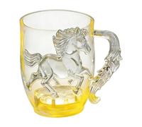 Genérico Taza de café con brillo LED: con diseño de caballo que cambia de color activada por agua, vaso iluminado | Taza de bebida creativa para, té, oficina en casa, escuela, bar, apartamento, fiest