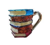 Genérico Taza De Café Con Libro Pintado En 3D, Novedad En Forma De Libro Con Asa, Taza De Estética Para Amantes De Los Libros, Lectores, Profesores, Estudiantes