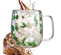 Generico Taza de café de doble pared, elegante diseño de flores | cubos, Vasos de bebida de té Tazas de café espresso para capuchino Jugo de leche Bebidas frías