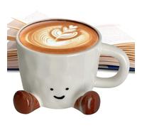 Genérico Taza De Café Divertida,Taza Divertida para Agua con Patas - Portabolígrafos Cerámico Amasado A Mano, Accesorio Decorativo Para Escritorio, Tazas Estéticas Para Leche Y Cacao