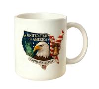 Genérico Taza Patriótica - 250 Aniversario 1776-2026 Copa Conmemorativa Ceremonial | Taza de Cerámica 350ml Regalo para Aficionados a la Historia Mujeres Hombres Familia Padre Madre