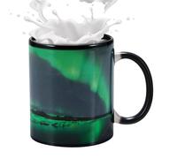 Genérico Taza que cambia de color,Taza sensible al cambio de calor | de café de cerámica que cambia de color - de cerámica con diseño de auroras boreales para niños, niñas, hombres y mujeres