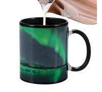 Genérico Taza que cambia de color,Taza sensible al cambio de calor - de cerámica que cambia el calor, de cerámica con diseño de auroras boreales, taza mágica sensible al para bebidas frías y cal