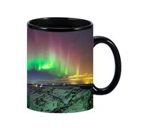 Genérico Taza reveladora que cambia el calor,Taza de café que transforma el color | de café de cerámica cambia de color, de cerámica con diseño de auroras boreales, taza mágica sensible al calor p