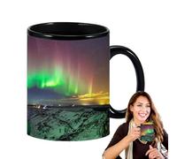 Genérico Taza sensible que cambia el calor,Taza reveladora que cambia el calor, de café de cerámica de color - Cool Coffee Tea Cambio de color mágico y diseño de auroras boreales para niños, niñ