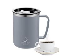 Genérico Taza Térmica - Taza de viaje de 500 ml,Vaso con tapa y asa, taza de café de acero inoxidable para té, cacao caliente, bebidas frías, bebidas heladas