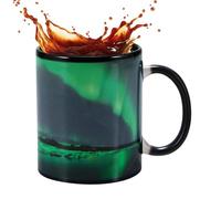Genérico Tazas De Café Que Cambian De Color,Taza Que Cambia De Color,Taza de café de cerámica reveladora - mágica que cambia de color con diseño de luces del norte, taza de cerámica para niños, niñas
