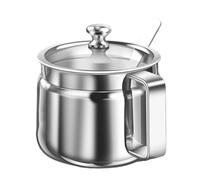 Genérico Tazón Para Azúcar,Recipiente de Acero Inoxidable de 500 ml | Dispensador de Ghee con Tapa y Cuchara,Para La Cocina El Hogar El Bar Té Azúcar La Sal Los Condimentos Y La Cocina
