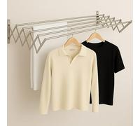 Genérico Tendedero Extensible Pared Exterior Acero Inoxidable Ahorra Espacio Retráctil Plegable Tenderete Tendal Compacto Toallas Ropa Lavandería Balcón Baño Diseño Moderno Resistente Diario (100cm)