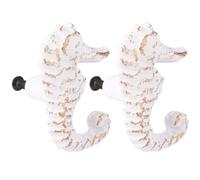 Genérico Tiradores de Gabinete de Hierro Blanco Estilo Nórdico Retro, 2 Piezas Diseño de Caballito de Mar Fáciles de Instalar para Cajones y Cómodos Pomos Decorativos