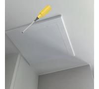 Genérico Trampilla Pladur Panel de Acceso Autoadhesivo para Techo y Pared, Puerta de Servicio de Plomería de Plástico Pequeña, Puerta de Acceso Al Ático Impermeable(White,300x300mm(11 3/4x11 3/4"))